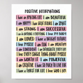 Póster Afirmaciones positivas