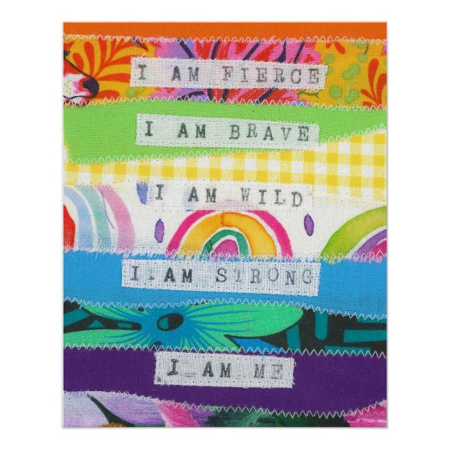 Póster Afirmaciones positivas de rainbow stripes (Anverso)