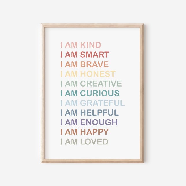 Póster Afirmaciones Positivas Del Arcoiris Para Niños De  (Subido por el creador)
