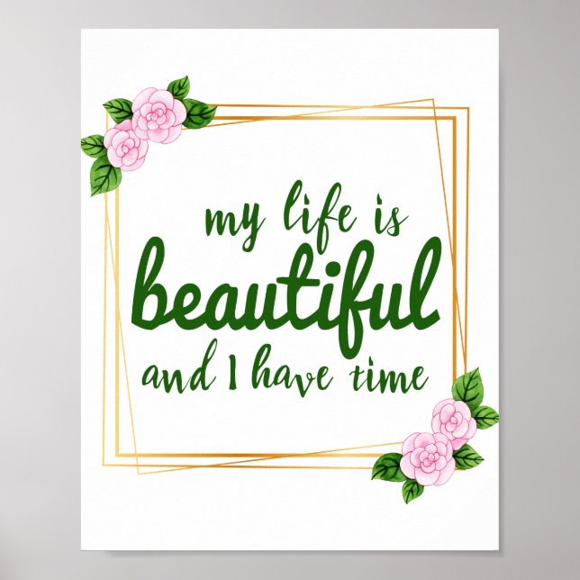 Póster afirmaciones positivas para el trabajo y la acepta (Frente)