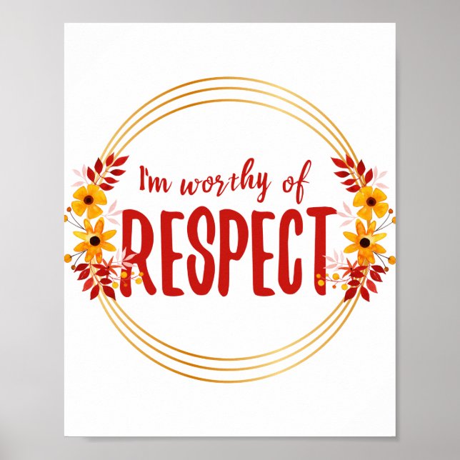 Póster afirmaciones positivas para la vida y el amor prop (Frente)