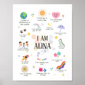 Póster Afirmaciones positivas para los niños, Poster de A