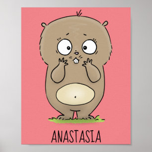 Póster Afortunadamente adorable personalizado de hámster