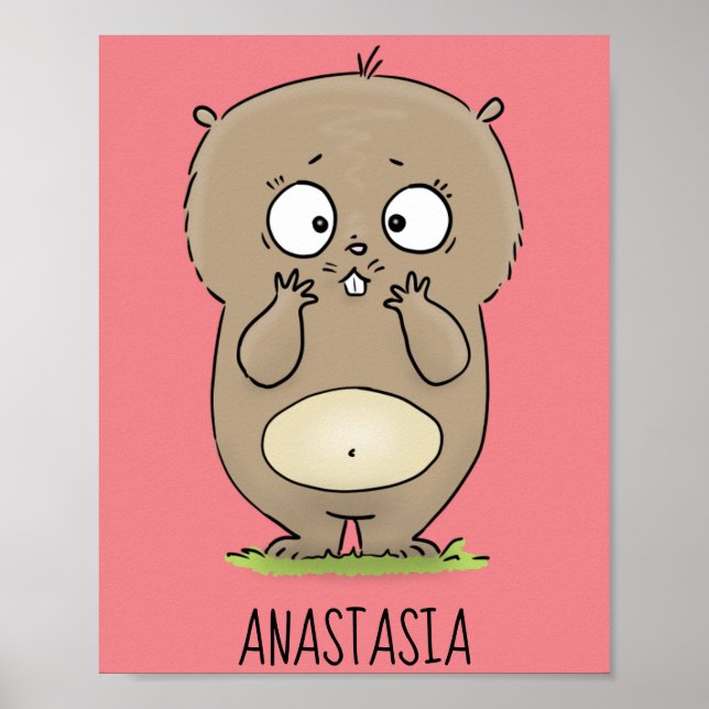 Póster Afortunadamente adorable personalizado de hámster  (Frente)