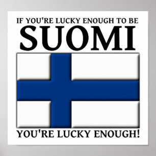 Póster Afortunado de ser cartel de suomi finlandés