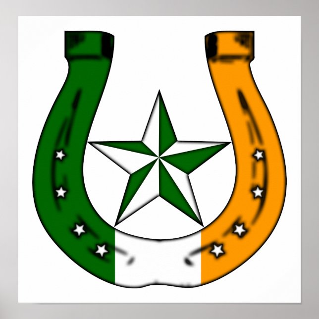 Póster afortunado irlandés herradura. (Frente)