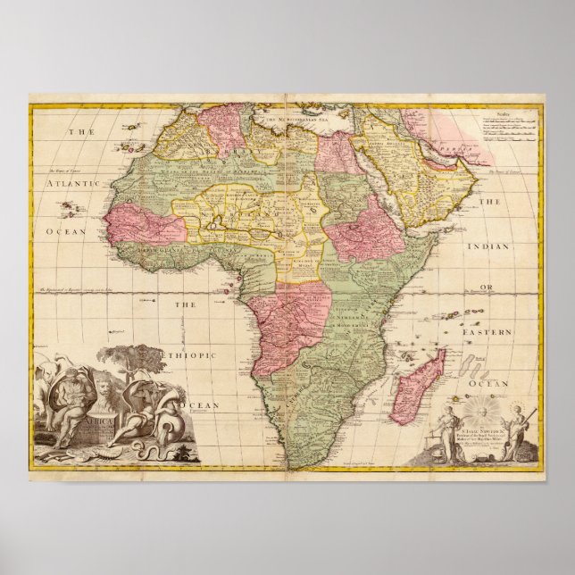 Póster África alrededor de 1725 (Frente)