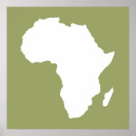 Póster África Audaz Verde<br><div class="desc">El esquema del mapa de África en blanco con colores contrastantes en la paleta "Safari" de Emporio Moffa,  inspirada en la audaz aventura y salvaje del continente.</div>