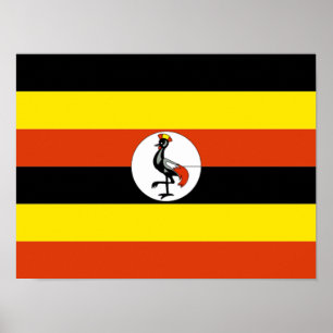 Póster África: Bandera de Uganda,