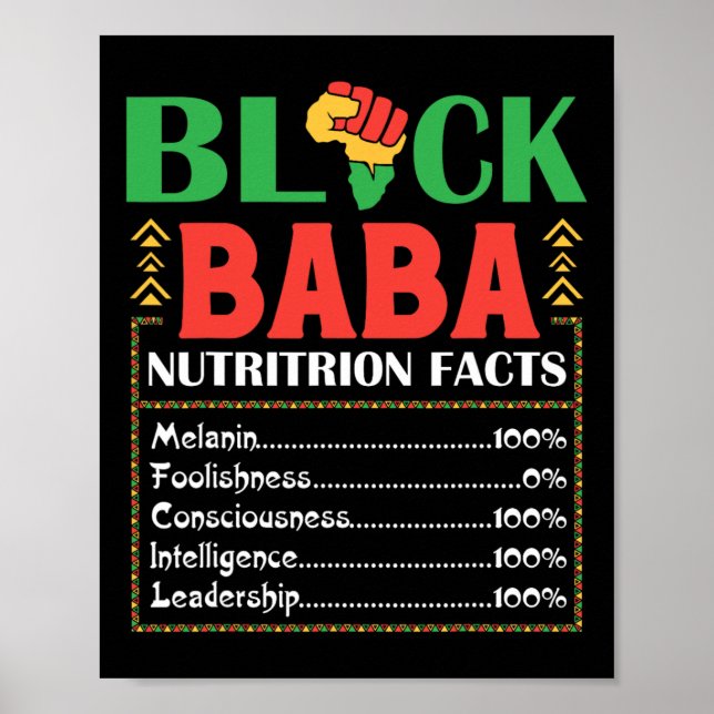Póster Africa Black By Nutrition Hecho Melanin Consciousn (Frente)