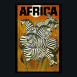 Póster África: Carteles de viaje Zebras<br><div class="desc">Bonita poster de viajes para África con cebras entre los árboles.</div>