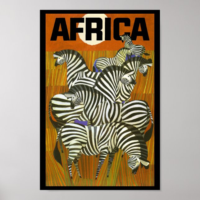 Póster África: Carteles de viaje Zebras (Frente)