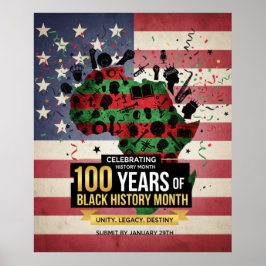 Póster Africa Continent US Flag Black History Poster
