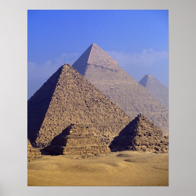 Póster África, Egipto, El Cairo, Giza. Grandes pirámides (Frente)