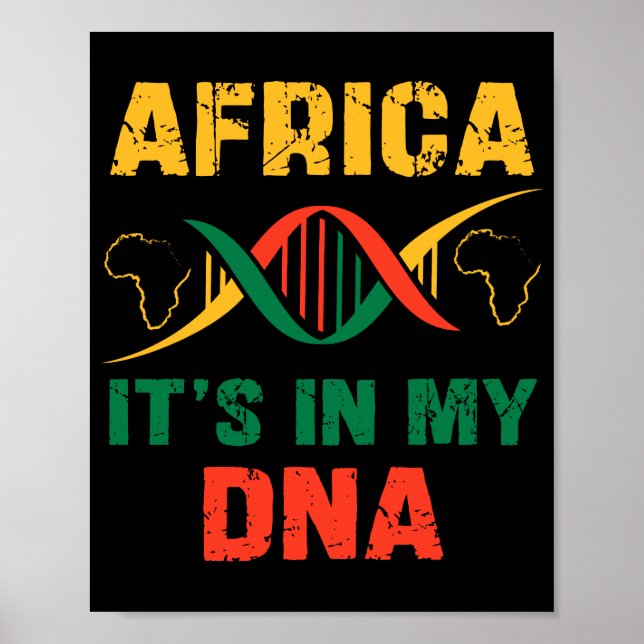 Póster África está en mi ADN Patrimonio africano, orgullo (Frente)