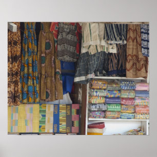 Póster África, Ghana, Accra. Accra Textiles y artesanía