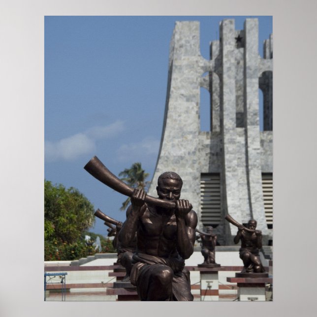 Póster África, Ghana, Accra. Mausoleo de Nkrumah, final 2 (Frente)