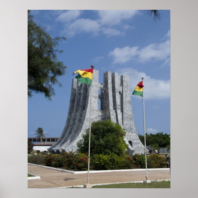 Póster África, Ghana, Accra. Mausoleo de Nkrumah, final 3 (Frente)
