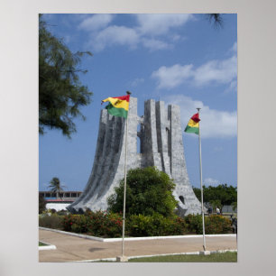 Póster África, Ghana, Acra. Mausoleo de Nkrumah, últimos 