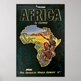 Póster Africa Map Art African Print Pan Am Travel Poster 