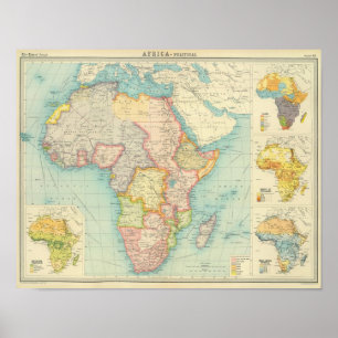 Póster Africa Map with shipping routes