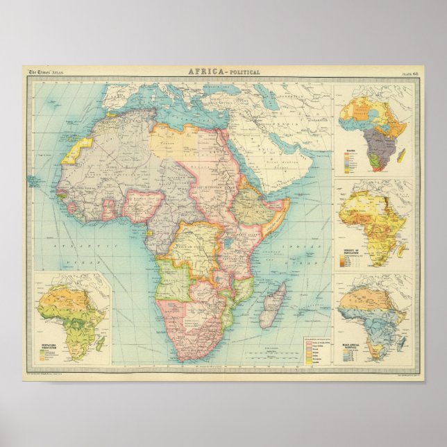 Póster Africa Map with shipping routes (Frente)