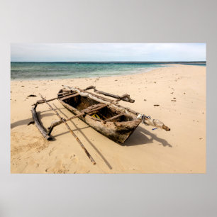 Póster África, Mozambique, isla Mogundula