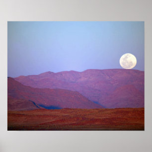 Póster África, Namibia, Sossusvlei. Reposo de luna llena