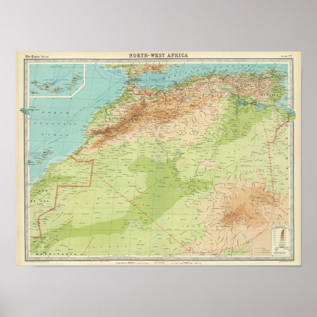 Póster África noroccidental con rutas de transporte marít (Frente)