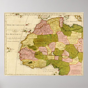 Póster África Occidental: Mapa panorámicoÁfrica Occidenta