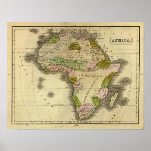 Póster Africa Olney Map