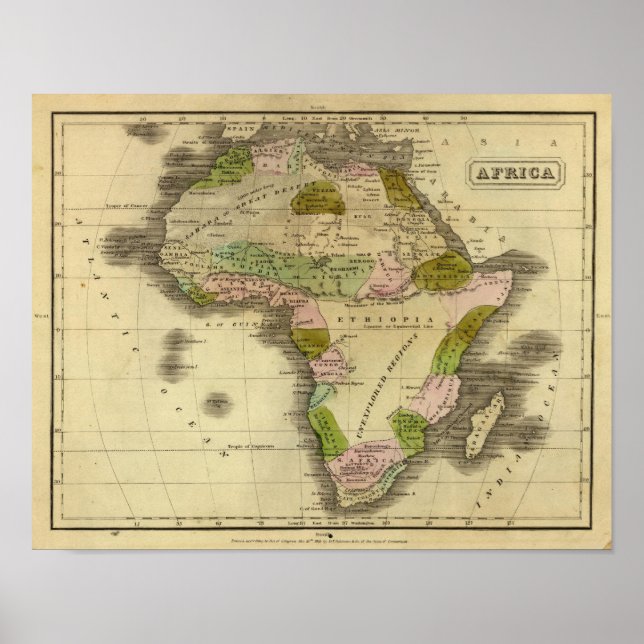Póster Africa Olney Map (Frente)