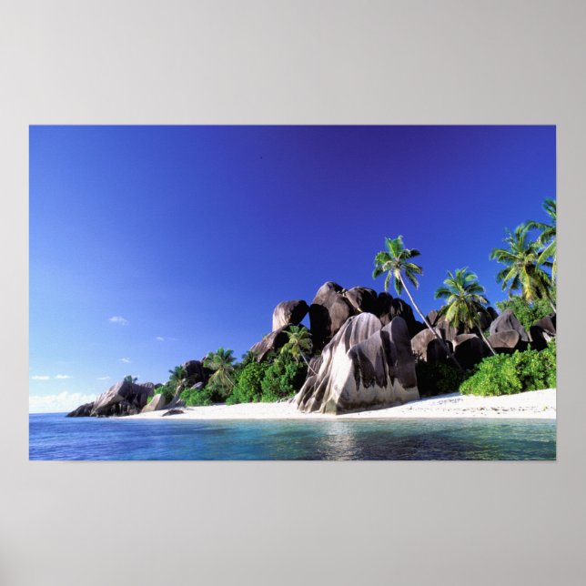 Póster África, Seychelles, Isla La Digue. Granito 3 (Frente)