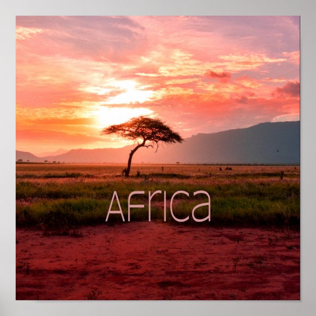 Póster Africa Sunset African (Frente)