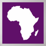 Póster África violeta y audaz<br><div class="desc">El esquema del mapa de África en blanco con colores contrastantes en la paleta "Safari" de Emporio Moffa,  inspirada en la audaz aventura y salvaje del continente.</div>