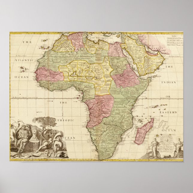 Póster AfricaMapa PanorámicoÁfrica 3 (Frente)