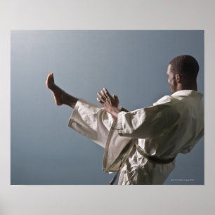 Póster African American man working out the gym