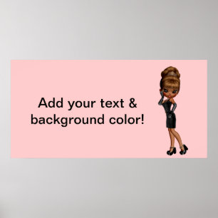 Póster African American Princess Diva Party Banner