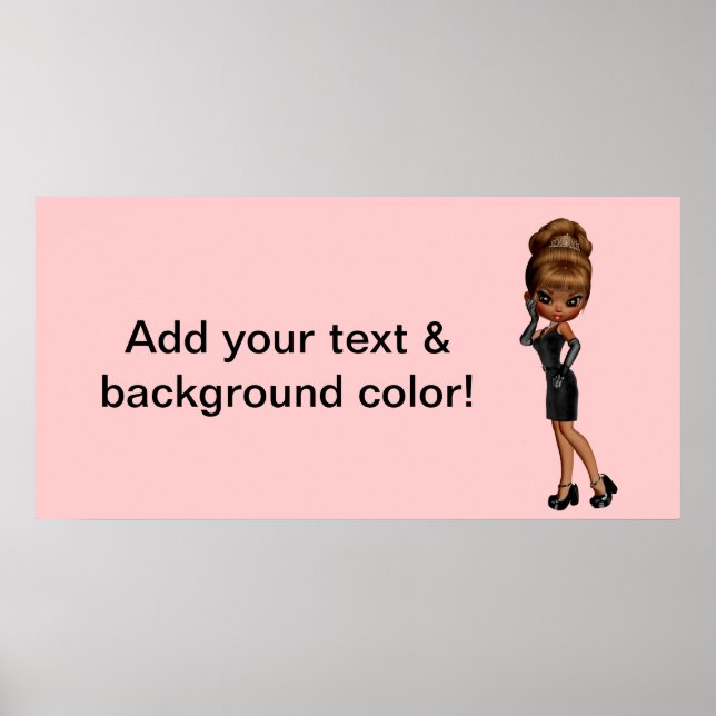 Póster African American Princess Diva Party Banner (Frente)
