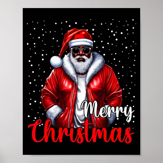 Póster African American Santa Christmas Shirt Pajama Cool (Frente)