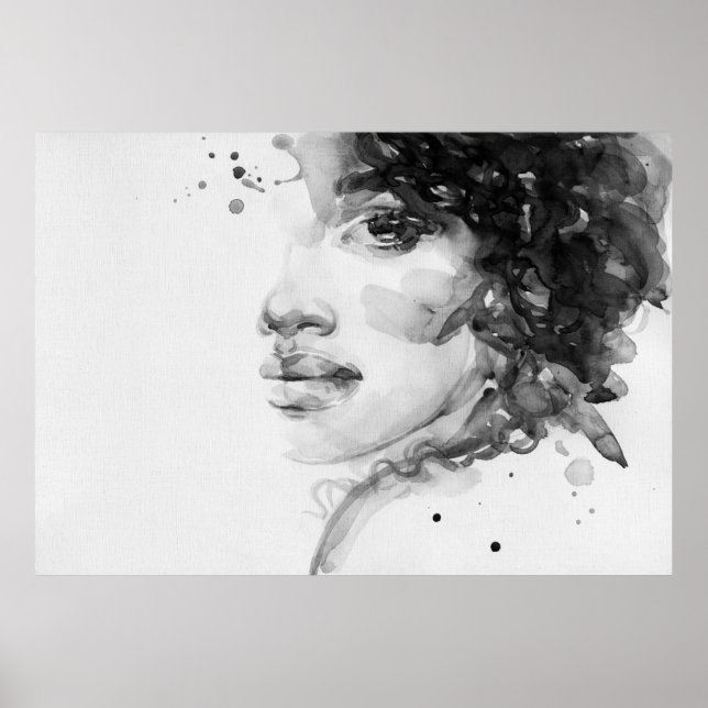 Póster african american woman. beauty fashion illustratio (Frente)