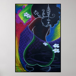 Póster African Moon in Digital Water