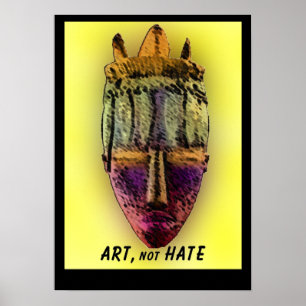 poster Africano-MÁSCARA-amarillo de la impresión