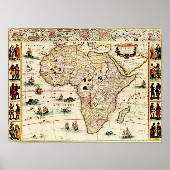 Póster AfricaPanoramic MapAfrica (Frente)