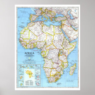 Póster " Afrika: 1990/heute - Detaillierte Landkarte ...