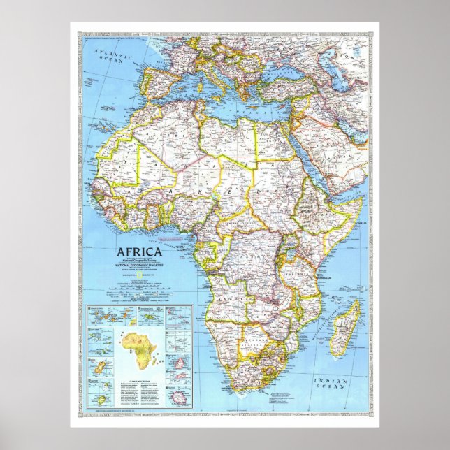 Póster " Afrika: 1990/heute - Detaillierte Landkarte ... (Frente)