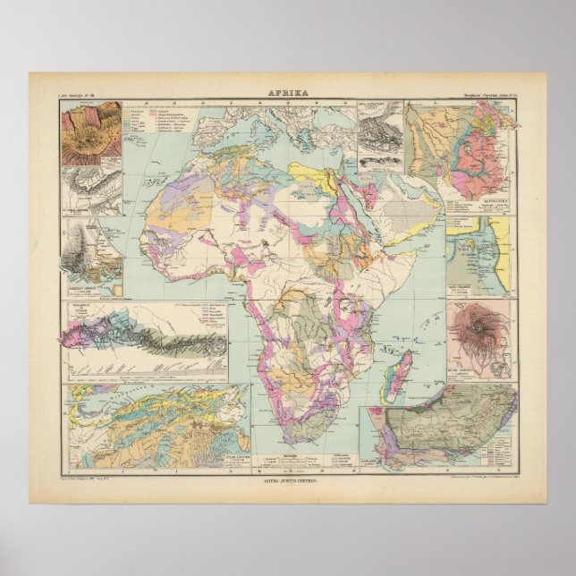 Póster Afrika - Mapa Atlas de África (Frente)