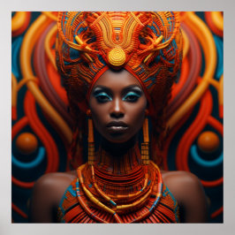 Póster Afrikanische Königin' – Eleganz und Tradition