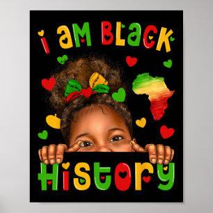 Póster Afro, Chica negro afroamericano, historia negra