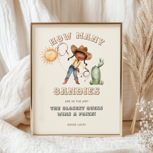 Póster Afro Cowgirl Baby Shower ¿cuántos cangrejos juegan (Subido por el creador)